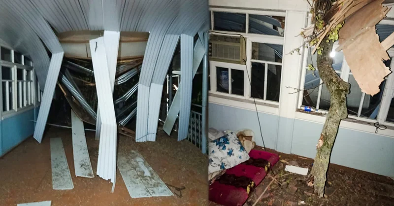 Ağac evin üstünə aşdı “Elə bildik, raket düşdü” Foto