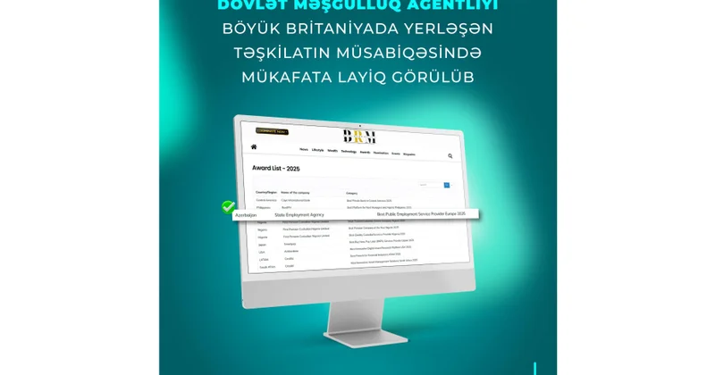 Dövlət Məşğulluq Agentliyi Böyük Britaniyada keçirilən müsabiqədə mükafata layiq görülüb
