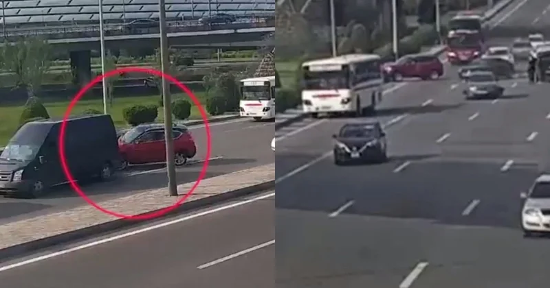 Bakıda nasaz avtomobil zəncirvari qəzaya səbəb oldu ANBAAN VİDEO