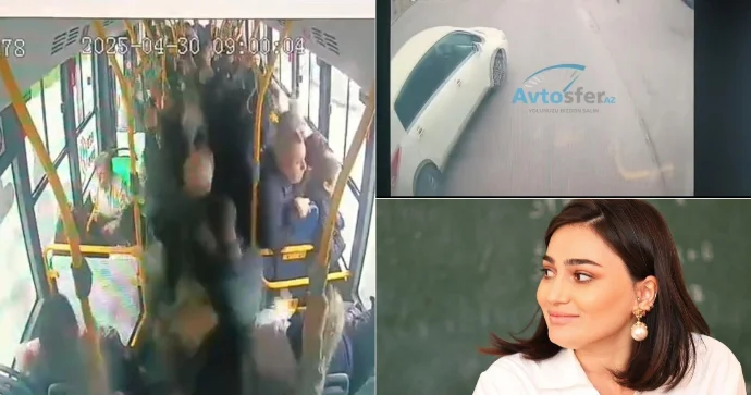 Bu qəzaya avtobus zolağı səbəb olub? Xanım sərnişin AYNA ya SƏSLƏNDİ VİDEO