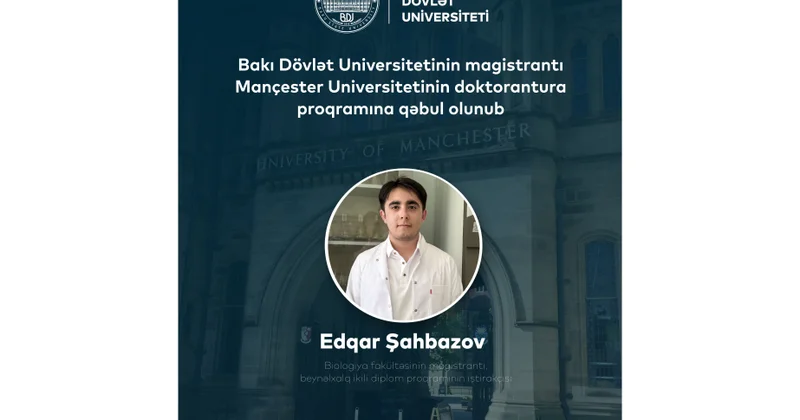 BDU nun magistrantı Mançester Universitetinin doktorantura proqramına qəbul olunub