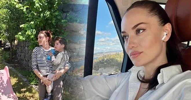 Fahriye Evcen oğlu ilə yeni fotosunu paylaşıb