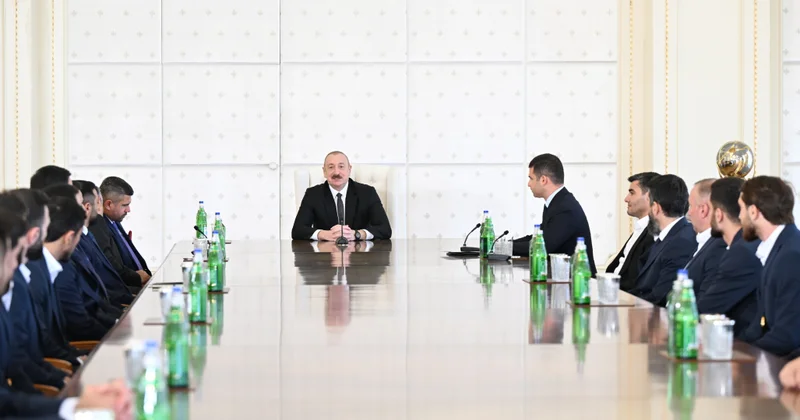 Prezident Azərbaycan milli komandasının üzvlərini qəbul edib