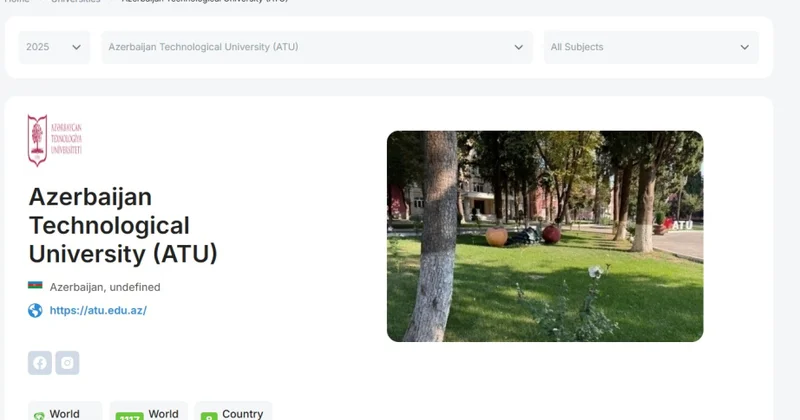 ATU beynəlxalq reytinqdə region universitetləri arasında ilk yerdə