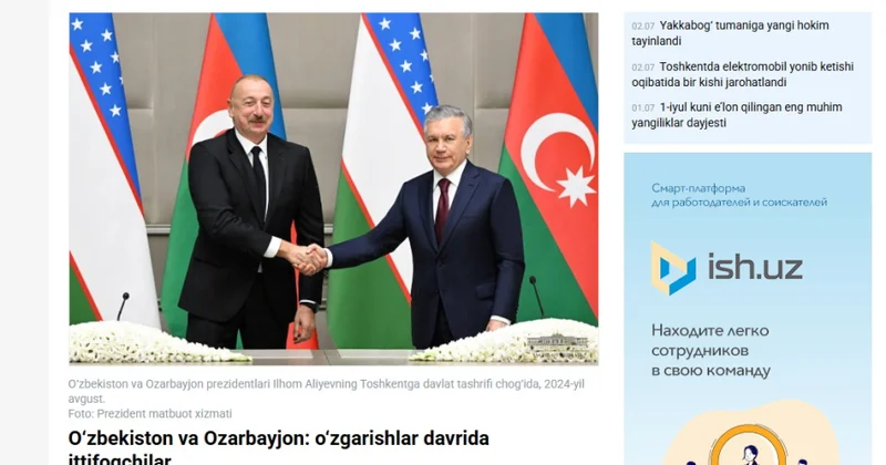 Özbəkistan mediası: Daşkənd və Bakı çağırışlar dövrünün müttəfiqləridir