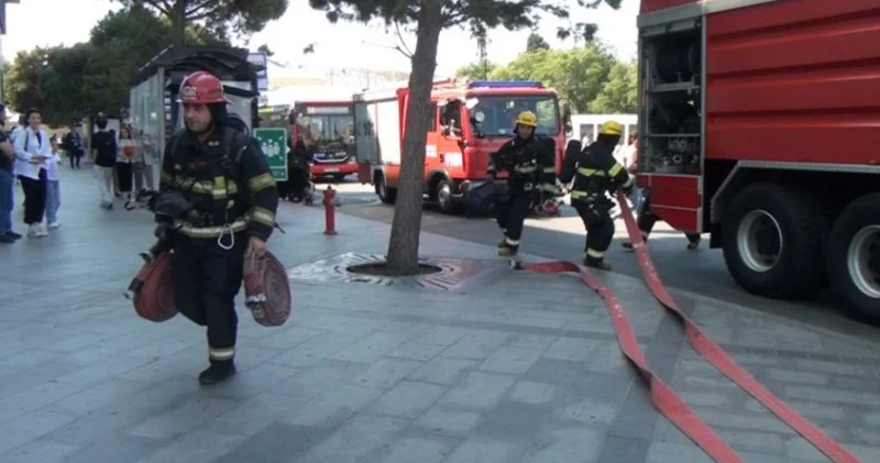 Fövqəladə Hallar Nazirliyi ticarət mərkəzində təlim keçirib