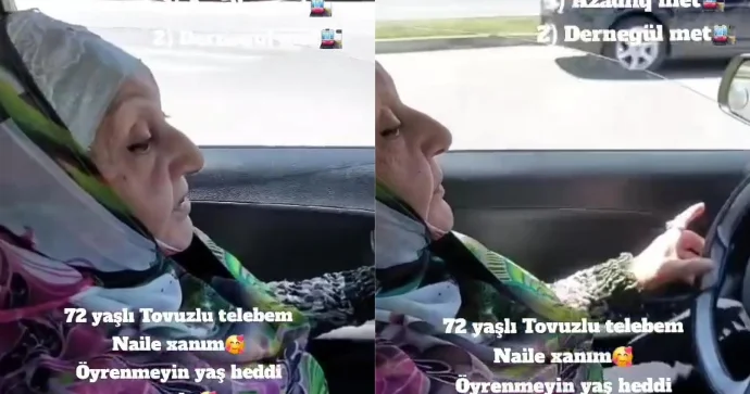 72 yaşı var, paytaxt yollarında sürücülük təlimi alır VİDEO
