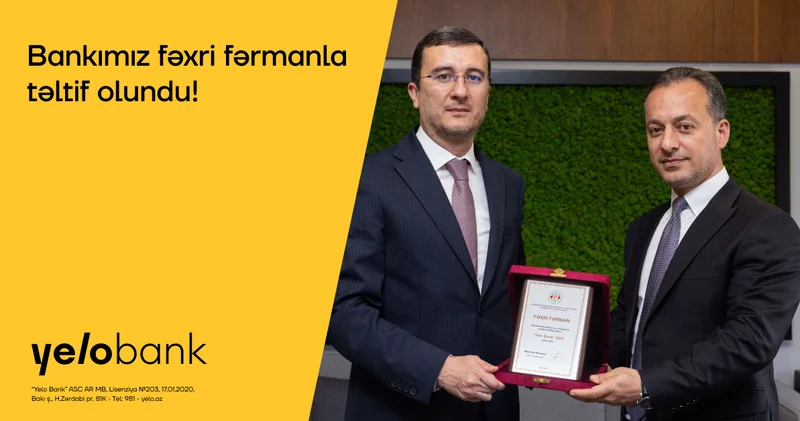 Yelo Bank Azərbaycan Sahibkarlar Konfederasiyasının fəxri fərmanına layiq görülüb