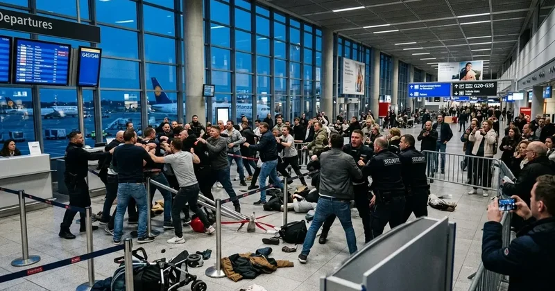 Almaniyada hava limanında kütləvi dava: 11 sərnişin reysdən kənarlaşdırıldı