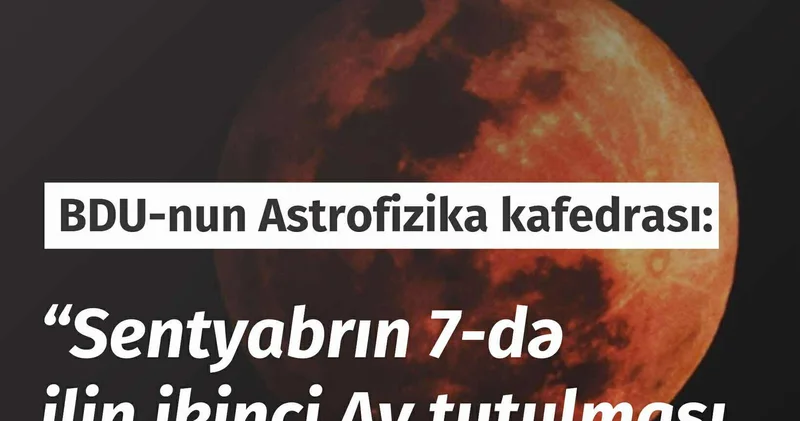 BDU nun Astrofizika kafedrası: “Sentyabrın 7 də ilin ikinci Ay tutulması olacaq”