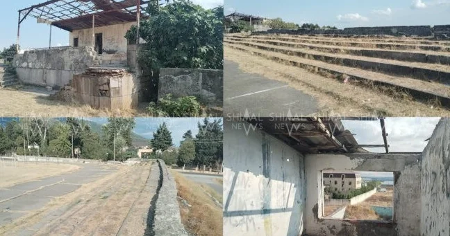 Oğuzun yararsız hala düşən mərkəzi stadionu VİDEO