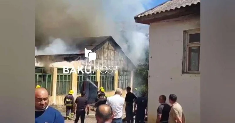 Yardımlıda Mədəniyyət Evi yanır FOTO+VİDEO