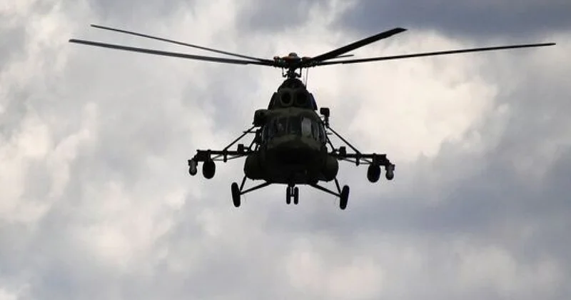 Saxalində helikopter sərt eniş etdi