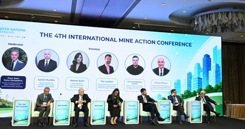 Azərbaycanda mina təhlükəsi ilə mübarizədə birgə səylərin əhəmiyyəti vurğulanıb Panel sessiya