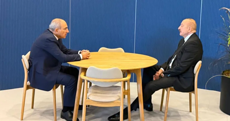 Prezident İlham Əliyev Nikol Paşinyanla görüşüb FOTO