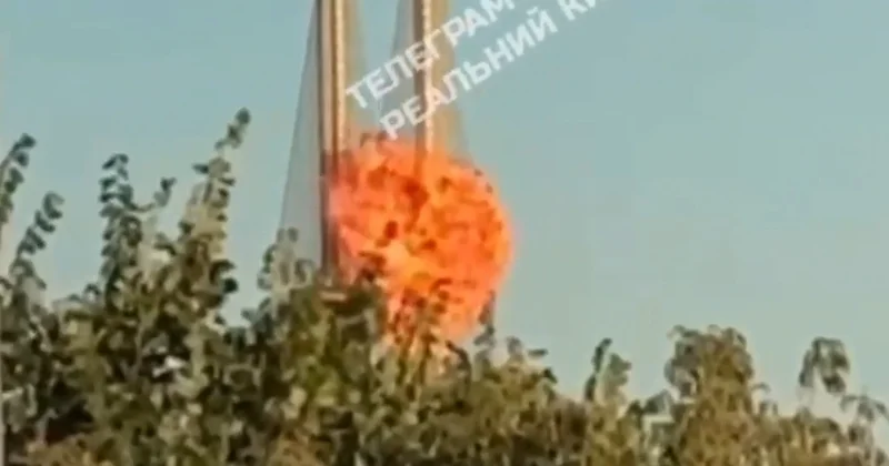 Kiyev körpüsü yenə vuruldu VİDEO