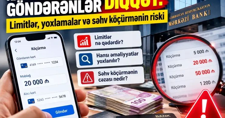 Azərbaycanda pul köçürmələr və LİMİTLƏR Səhvin cəzası nədir?