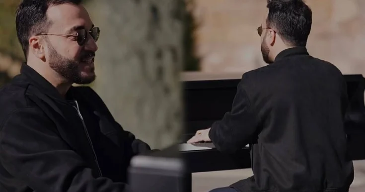 Şəhərin mərkəzində piano ifa etdi Video