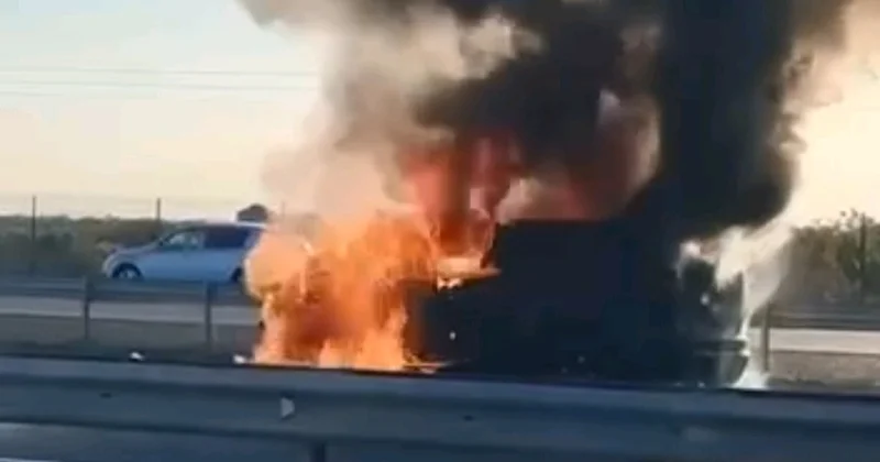 Salyanda Çin maşını külə döndü ANBAAAN GÖRÜNTÜLƏR