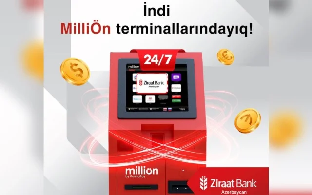 Ziraat Bank Azərbaycan müştərilərinə MilliÖn ödəniş terminalları vasitəsi ilə mədaxil imkanını yaratdı!