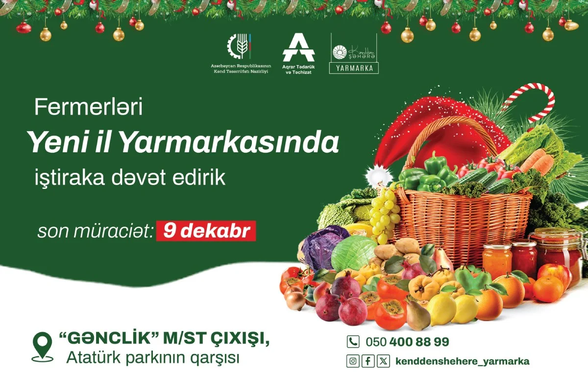 “Kənddən Şəhərə” Yeni il yarmarkasında iştirak üçün qeydiyyat başladı