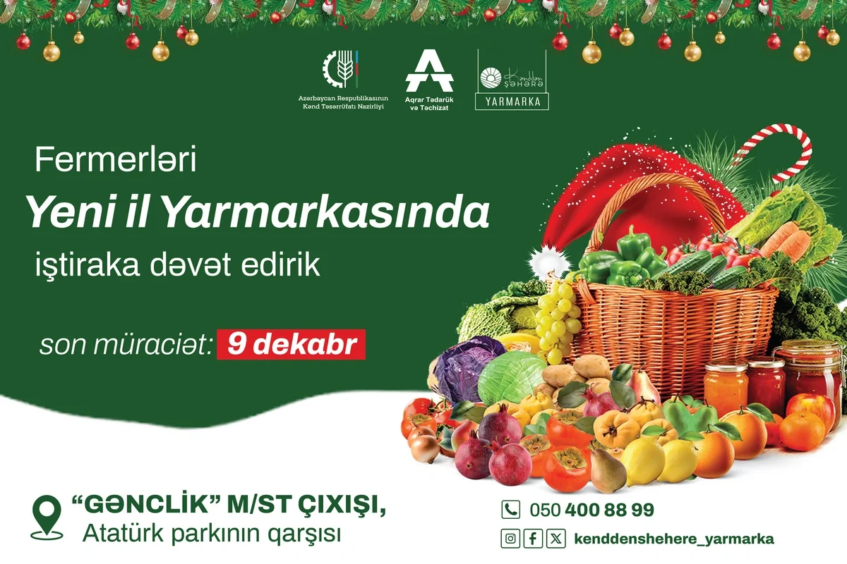 Bakıda Kənddən şəhərə Yeni il yarmarkası keçiriləcək