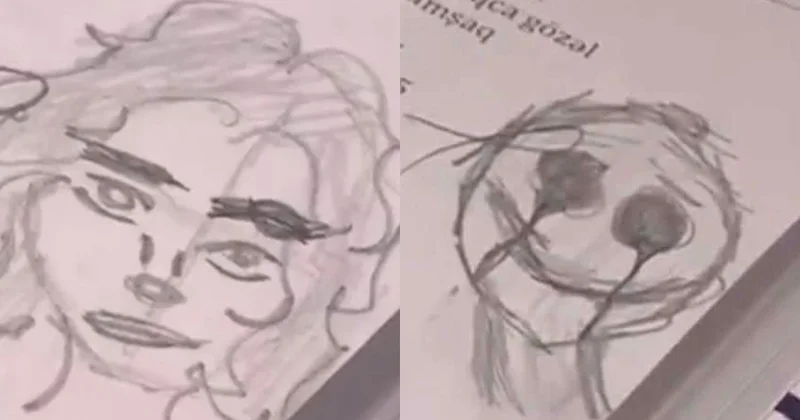 “Cin şeytan görüntülərinə baxırmış” 13 yaşlı qızın dəftərinə çəkdikləri