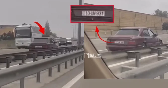 Bakı Qazax yolunda avtomobil protiv sürdü