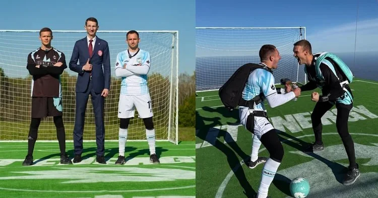 Dünyada İLK DƏFƏ: Havada futbol oynadılar FOTO