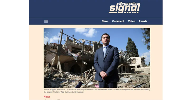 На портале Brussels Signal опубликована статья об азербайджано армянских отношениях, мирных процессах и возможностях сотрудничества в регионе