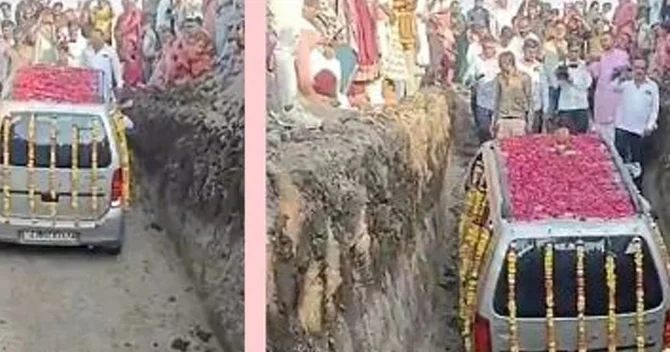 Hindistanda ailə avtomobili üçün dəfn mərasimi keçirdi