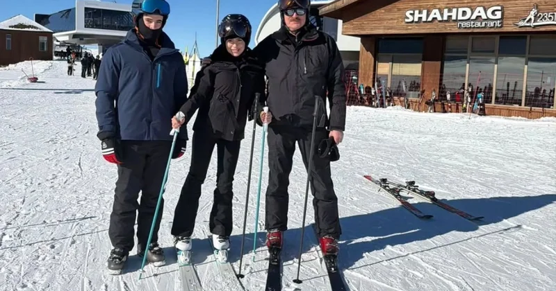 Prezident İlham Əliyev ailə üzvləri ilə Şahdağda xizək sürdü FOTO