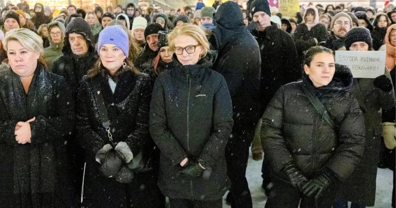 Stokholmda qadınlara qarşı zorakılığa etiraz edilib