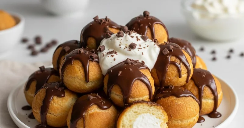 3 inqredientli yalançı profiterol