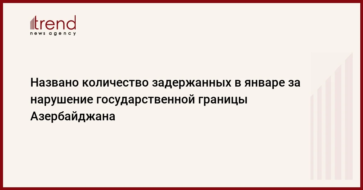 Названо количество задержанных в январе за нарушение государственной границы Азербайджана