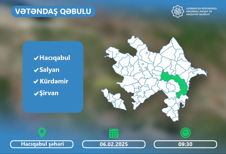 Rəqəmsal inkişaf və nəqliyyat naziri Hacıqabulda vətəndaşlarla görüşəcək