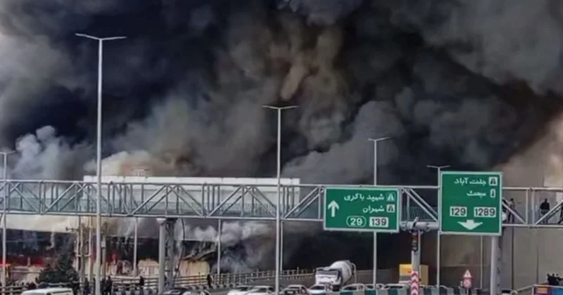 В Тегеране вспыхнул масштабный пожар на рынке Джаннат Абад