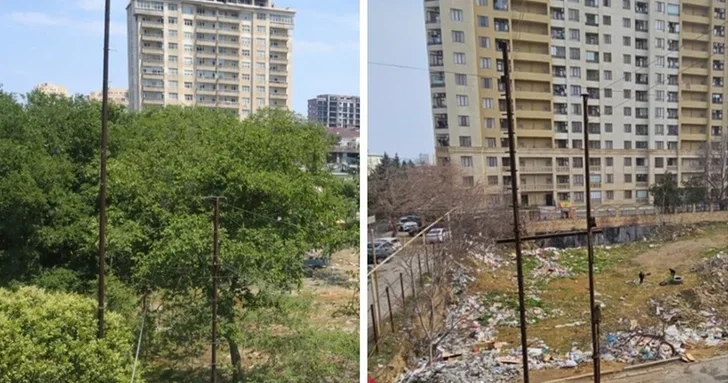 Загадочный котлован в центре двора: в Баку заброшенный участок стал очагом антисанитарии