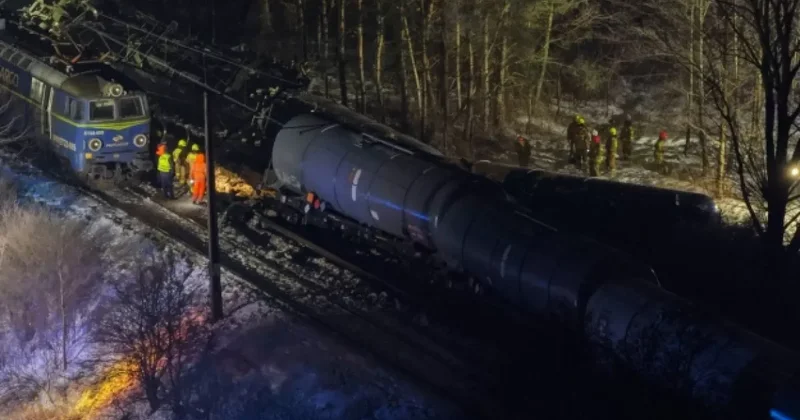 Грузовой поезд с дизельным топливом сошел с рельсов под Варшавой
