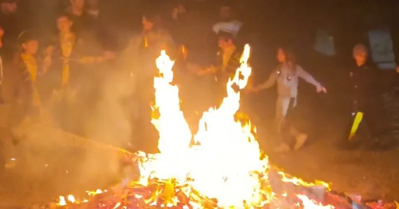 Kəlbəcərdə Od çərşənbəsi tonqalı qalanıb