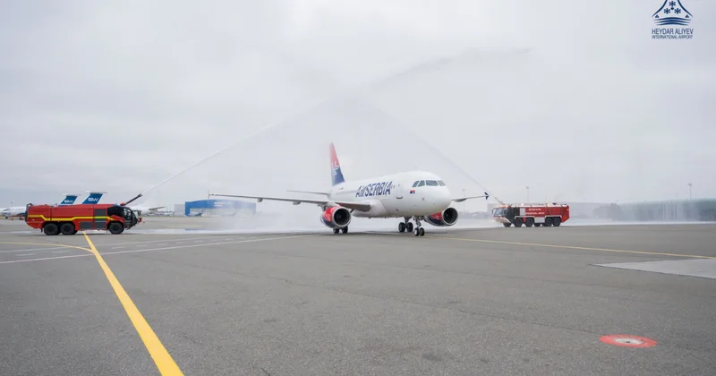 "Air Serbia" встретили в Международном аэропорту Гейдар Алиев по случаю рейса Белград Баку ФОТО