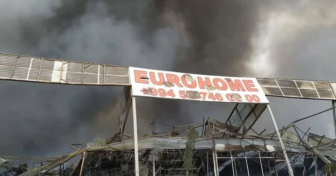 EuroHome”dakı yanğın söndürüldü VİDEO YENİLƏNİB 1