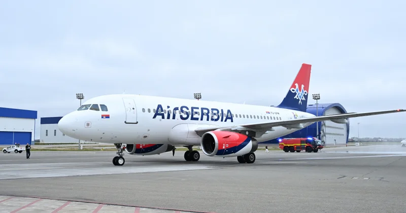 Рейс авиакомпании Air Serbia Белград Баку встретили в Международном аэропорту Гейдар Алиев