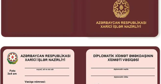 Azərbaycan diplomatlarının xidməti vəsiqəsinin nümunəsi təsdiq edilib FOTO