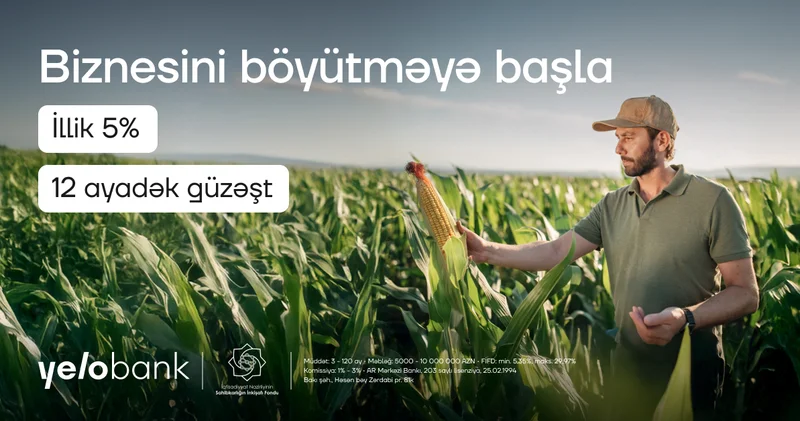“Yelo Bank” güzəştli biznes krediti ilə sahibkarlığa dəstək olur