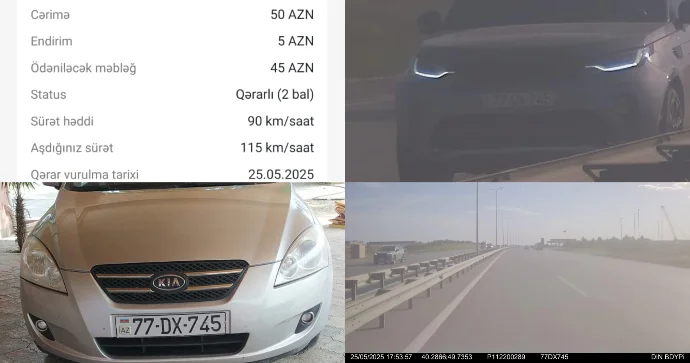 Başqa sürücünün protokolu “KIA” nın idarəçisinə göndərildi FOTO