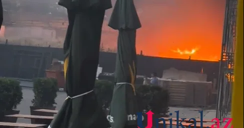 Bakıda McDonald s un yanında yanğın VİDEO