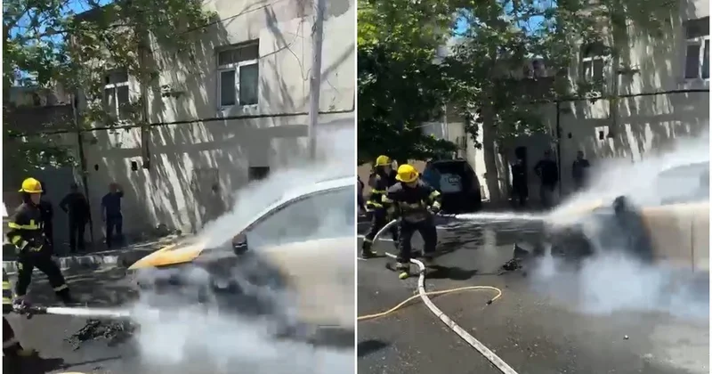 Bakıda “Changan” yanıb VİDEO