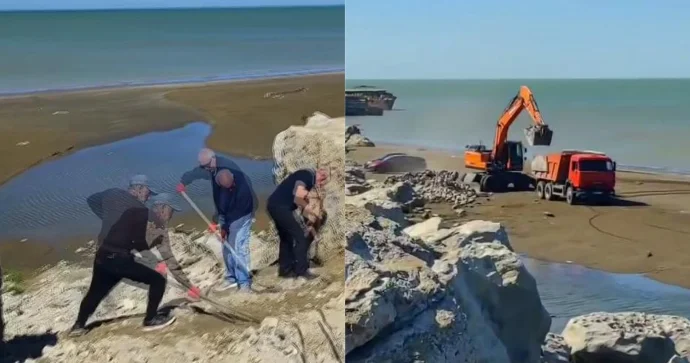 Buzovna qayalığında növbəti iməcilik; sakinlər abidəni qorumağa çalışırlar VİDEO