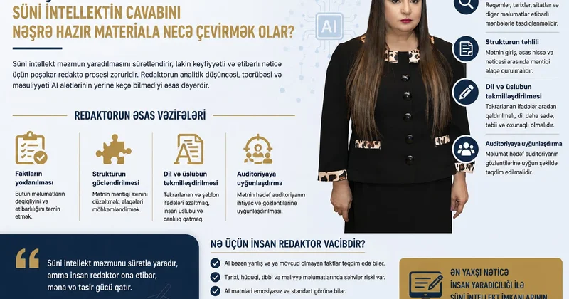Süni intellektin cavabını nəşrə hazır materiala necə çevirmək olar?